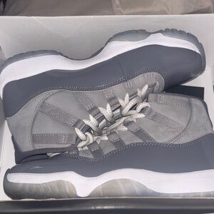 Jordan Gray and White High-Top Sneakers